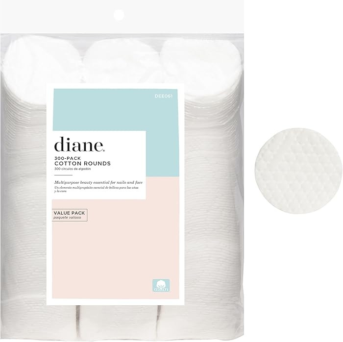 Diane Multi-Layer Cotton Rounds, 300 Count Bulk Pack, 100% Pure Cotton, Premium, Hypoallergenic, ... | Amazon (US)