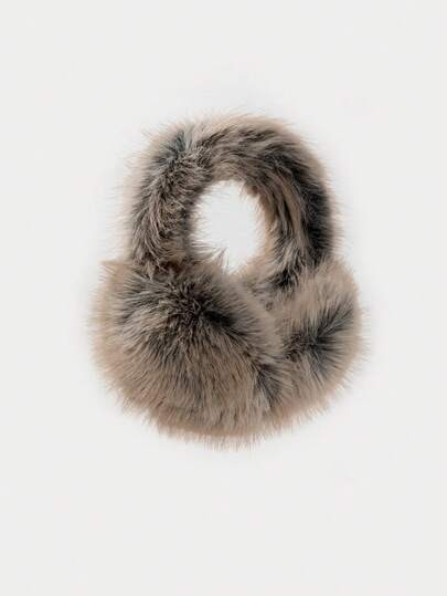 1pc Women's Frost Color Solid Fluffy Earmuffs, Warm And Fashionable Autumn Outfits | SHEIN