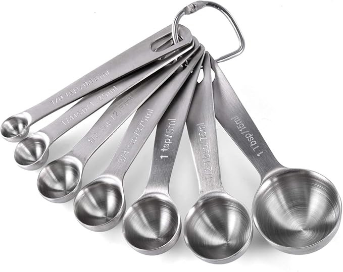 Measuring Spoons: U-Taste 18/8 Stainless Steel Measuring Spoons Set of 7 Piece: 1/8 tsp, 1/4 tsp,... | Amazon (US)
