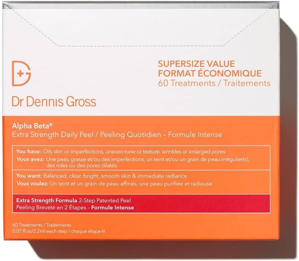 Amazon.com: Dr. Dennis Gross Alpha Beta Extra Strength Daily Peel \u2013 2-Step Exfoliating Pads ... | Amazon (US)