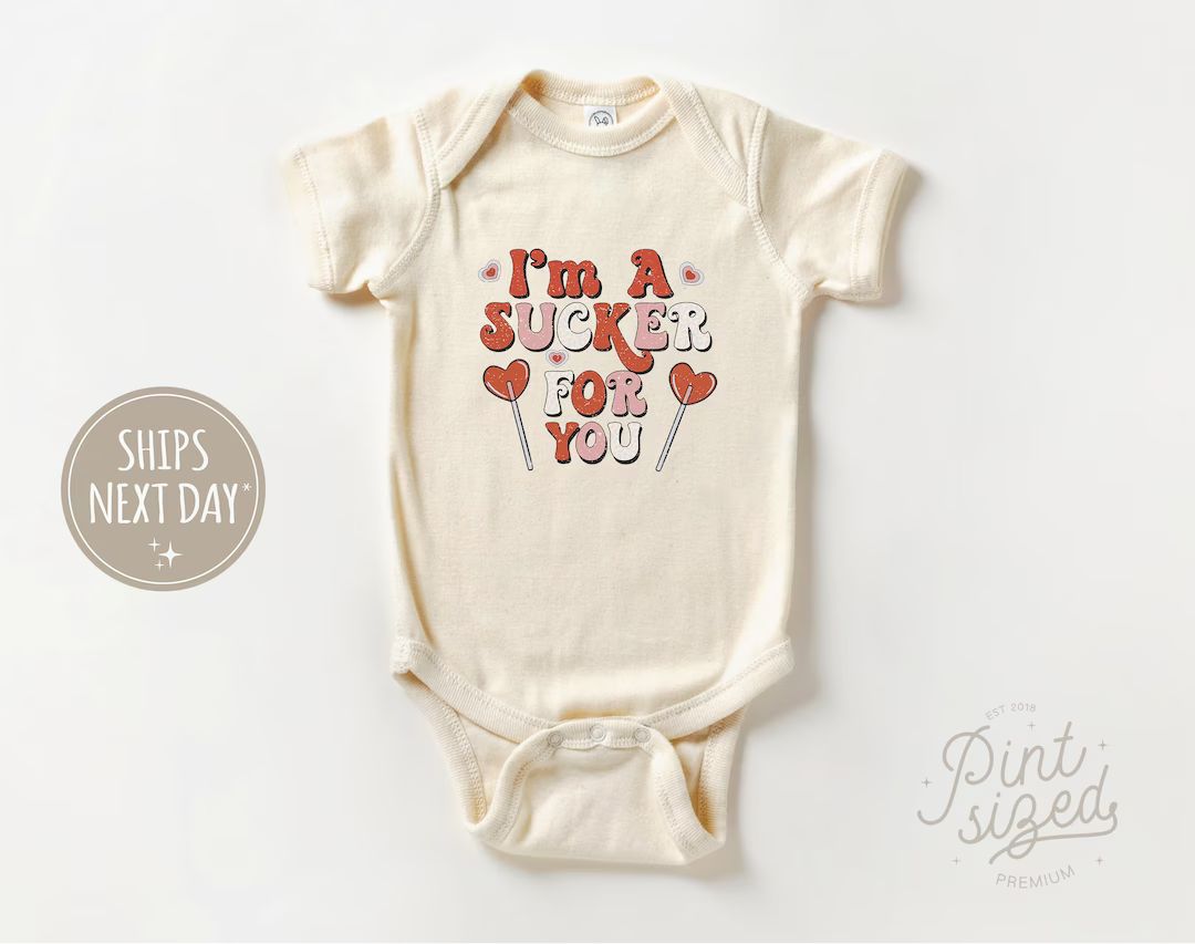 I'm A Sucker for You Baby Onesie®  Retro Valentines Day - Etsy | Etsy (US)