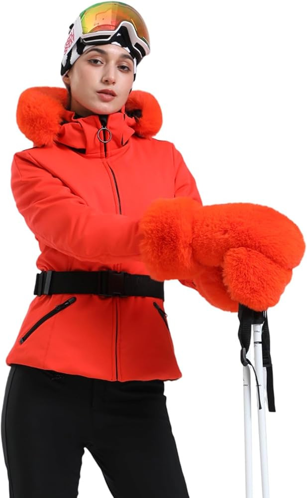 GSOU SNOW Women's Ski Jacket Snowboard Warm Winter Short Slim Snow Coat Jacket Mountain Windproof... | Amazon (US)