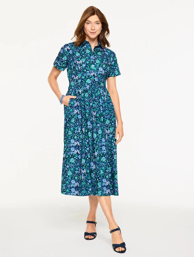 Poplin Shirtdress - Jumping Jacobean | Talbots
