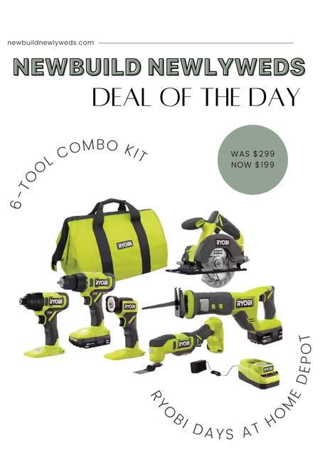 This 6-tool combo kit has all of the tools you need to get started with DIY! Save $100 right now during Ryobi Days at Home Depot!

#LTKHome #LTKFindsUnder100 #LTKSaleAlert