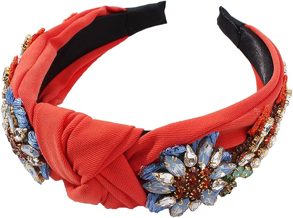 Baroque Rhinestone Crystal Embroidered Headbands for Women - Exquisite Hair Accessories with Hair... | Amazon (US)