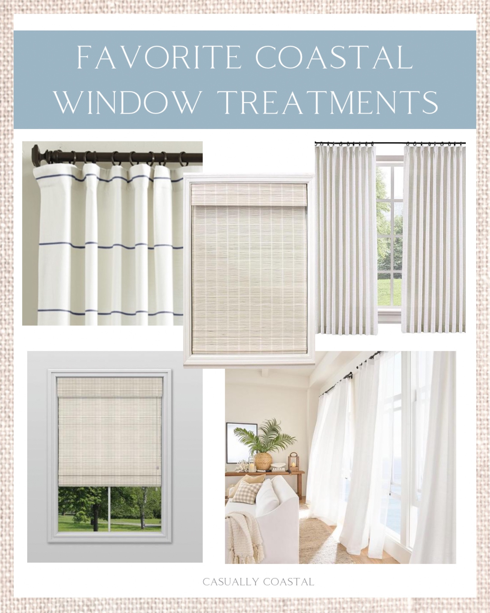 I get a lot of questions about what window treatments I like the most, so thought it would be helpful to have them all linked in one spot!
-
home decor, coastal home decor, linen drapes, faux linen drapes, affordable linen drapes, white drapes, sheer drapes, blackout drapes, blackout curtains, sheer panels, blackout panels, woven blinds, woven shades, coastal window treatments, 84" drapes, 96" drapes, 108" drapes, pinch pleat drapes, pinch pleat curtains, amazon drapes, amazon curtains

#LTKhome #LTKFind