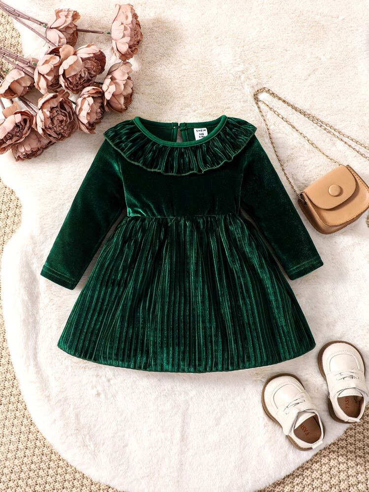 Baby Ruffle Trim A Line Dress | SHEIN