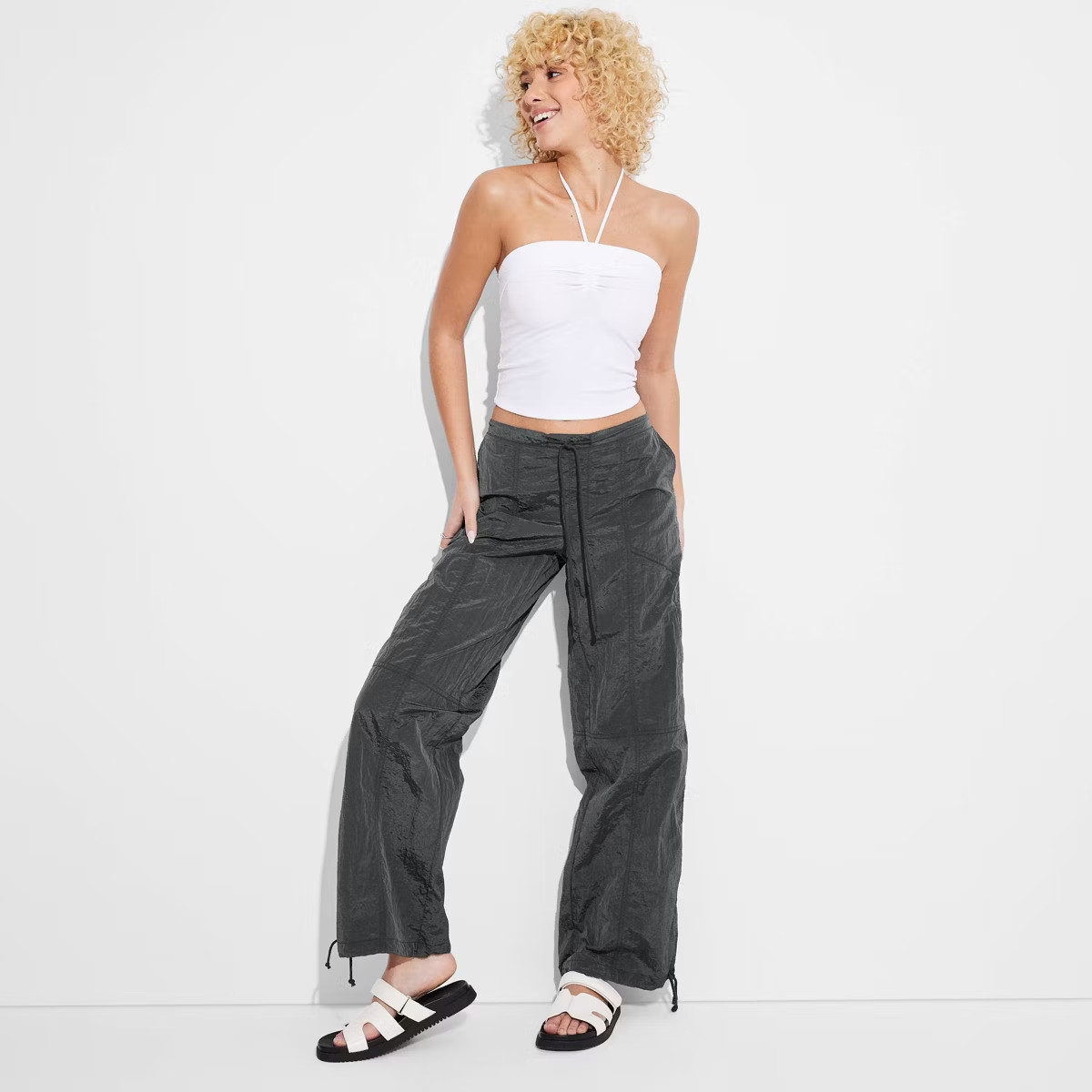 Women's Mid-Rise Wide Leg Parachute Pants - Wild Fable™ | Target