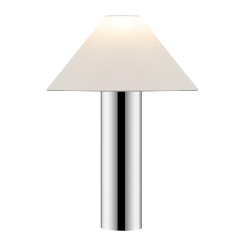 SAFAVIEH Lighting Collection Cheri 21-inch Inch Chrome/White Metal Table Lamp (LED Bulb Included) | Amazon (US)