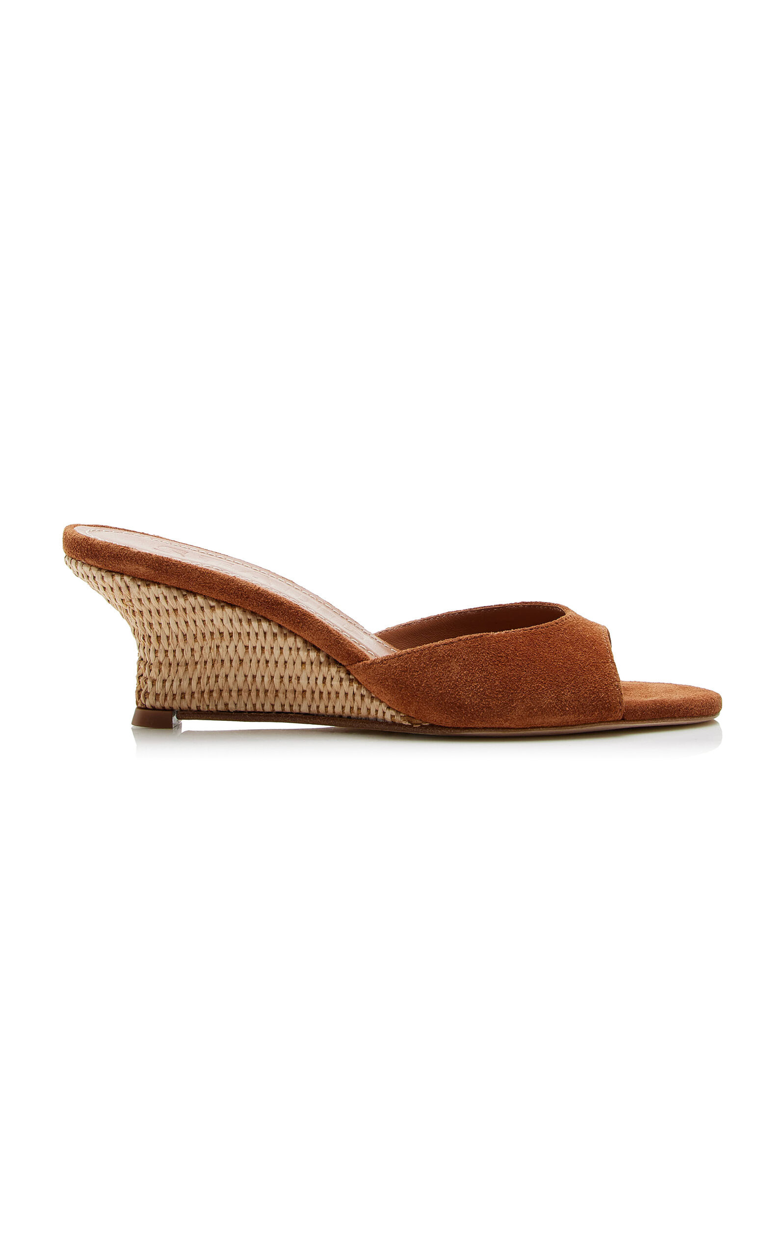 STAUD Brigette Suede Wedge Mules - Moda Operandi | Moda Operandi (Global)