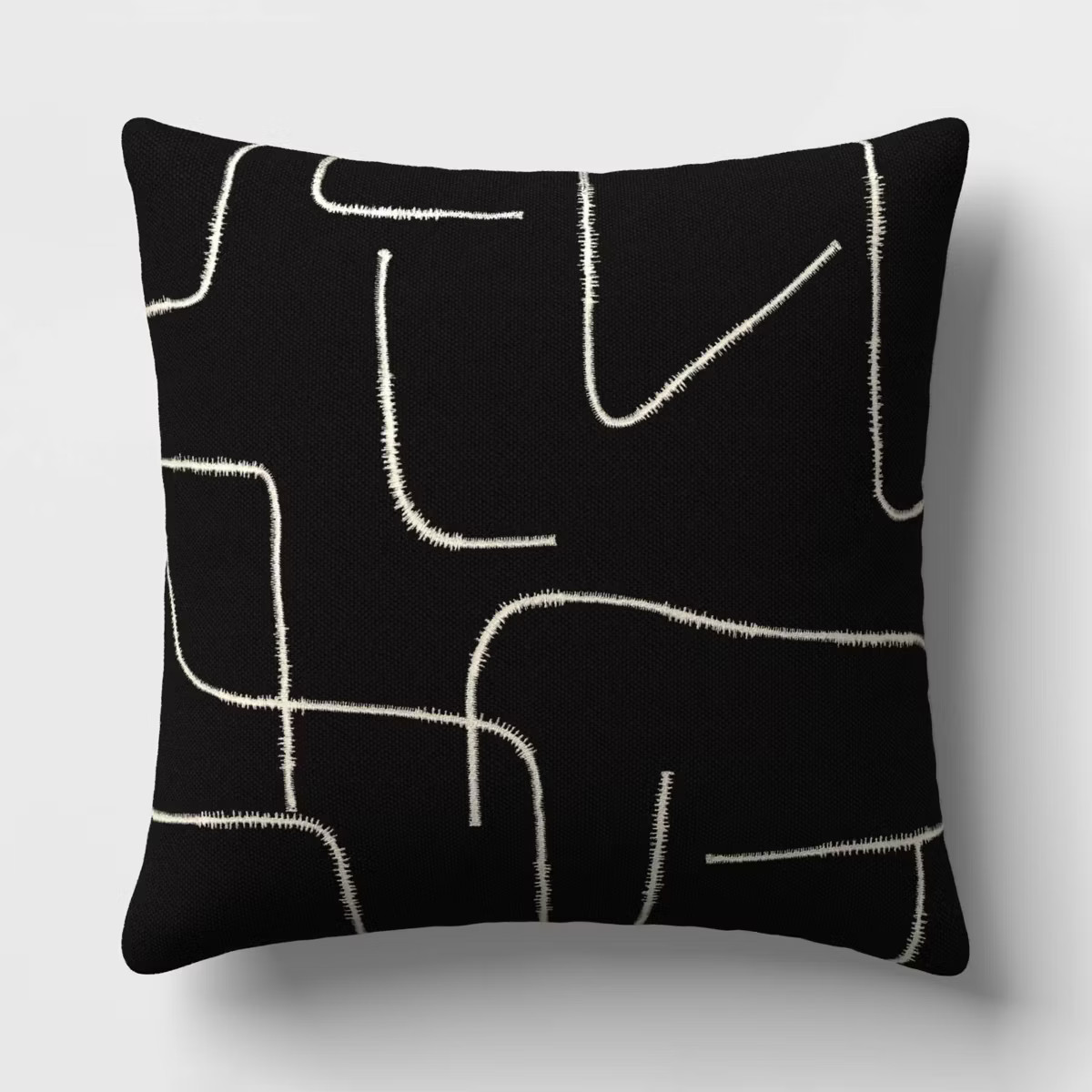18"x18" Abstract Lines Square Outdoor Throw Pillow Black - Threshold™ | Target