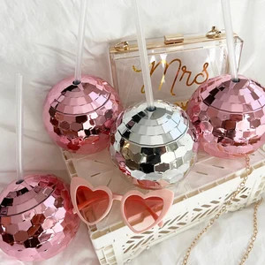 Disco Ball Cup With Clear Straw Bachelorette Party Tumbler Bridal Party Favors - Etsy | Etsy (US)