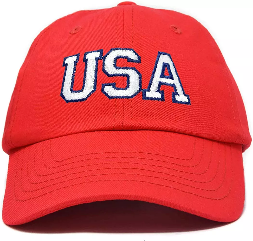 DALIX USA Baseball Cap Flag Hat Team US America Navy Red White Blue Gray  Khaki Black