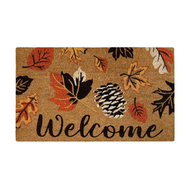 Achim Printed Coir Holiday Doormat 18" x 30" - Welcome Leaves | Walmart (US)
