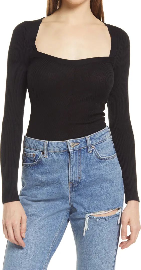 Topshop Square Neck Rib Sweater | Nordstrom | Nordstrom