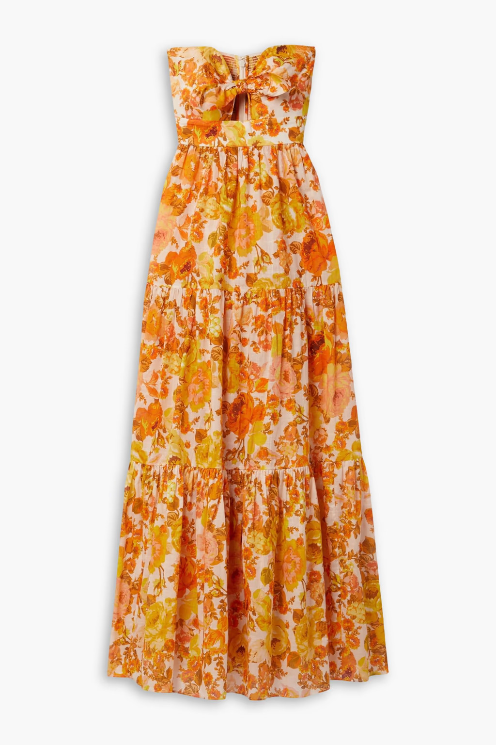 Raie strapless tiered floral-print cotton maxi dress | The Outnet (UK and Europe)