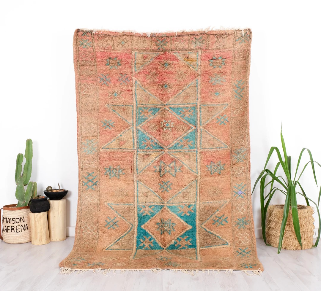 Vintage Moroccan Rug, Fabulous Boujaad Rug, 5x8 FT - Etsy | Etsy (US)