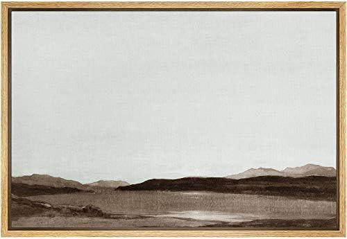 SIGNFORD Framed Canvas Wall Art Monochromatic Brown Mountains and Valleys Landscape Wilderness Oi... | Amazon (US)