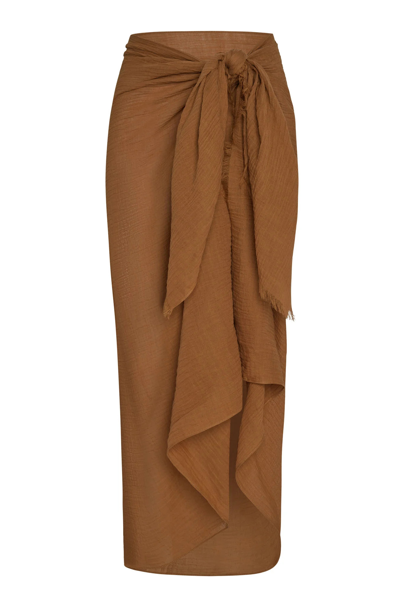 St. Tropez Sarong - Caramel Crinkle Linen | Monday Swimwear
