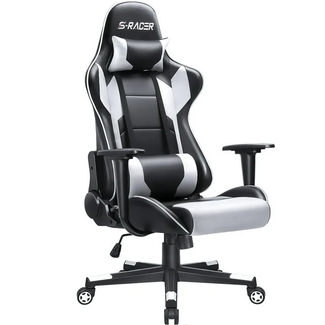 Homall Lumbar Support & Adjustable Swivel Gaming Chair, White | Walmart (US)