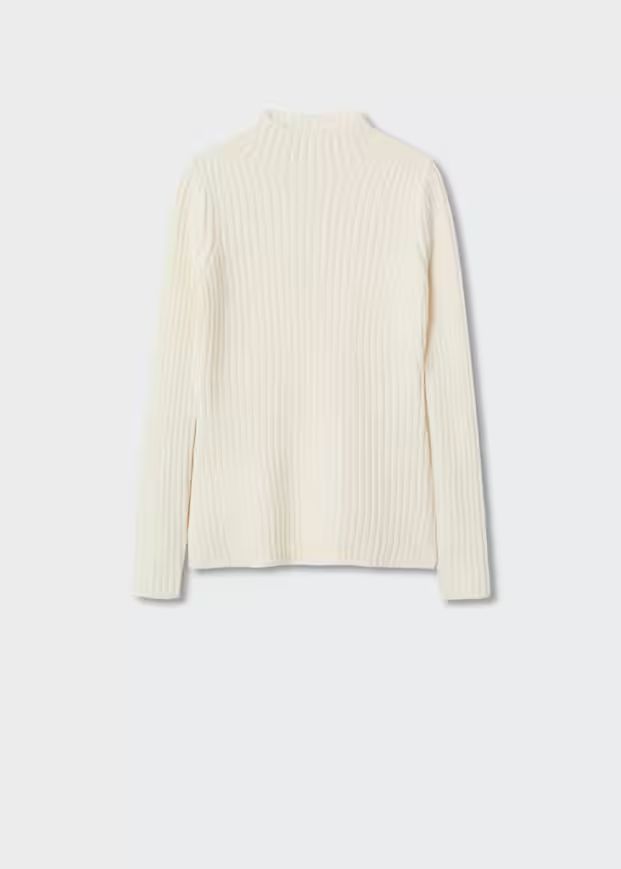 High collar ribbed knit  sweater | MANGO (UK)