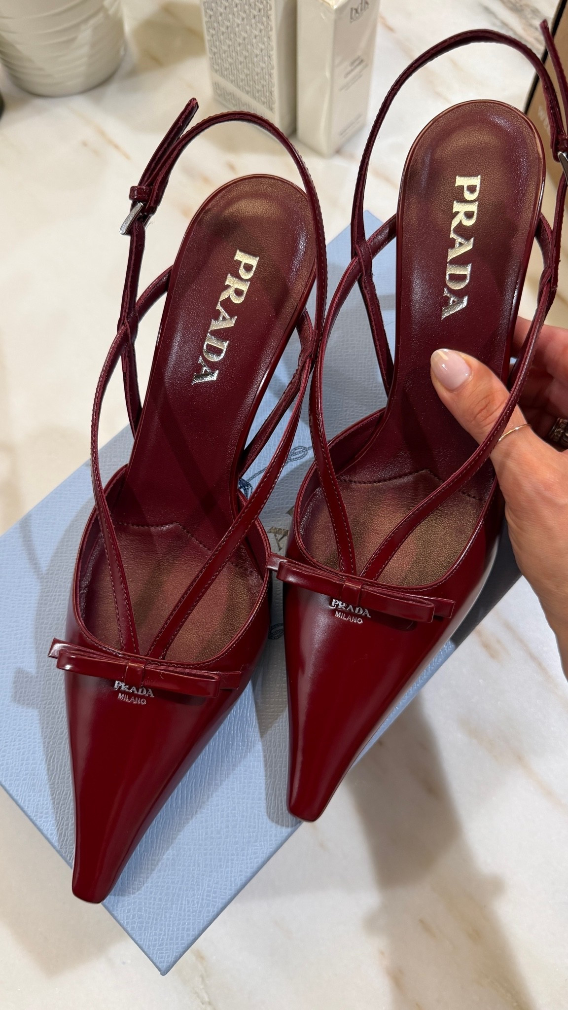 Surprise surprise! Another Prada slingclback for my collection!! They are truly the comfiest and love this new style :)

#LTKSeasonal #LTKWorkwear #LTKWedding