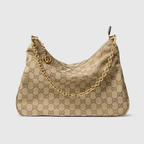 GUCCI Lady Lunetta Chain Medium Shoulder Bag, Beige, GG Canvas | Gucci (US)