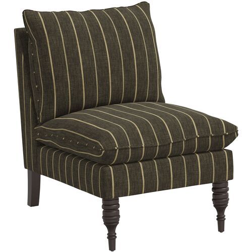 Daphne Slipper Chair, Pinstripe | One Kings Lane