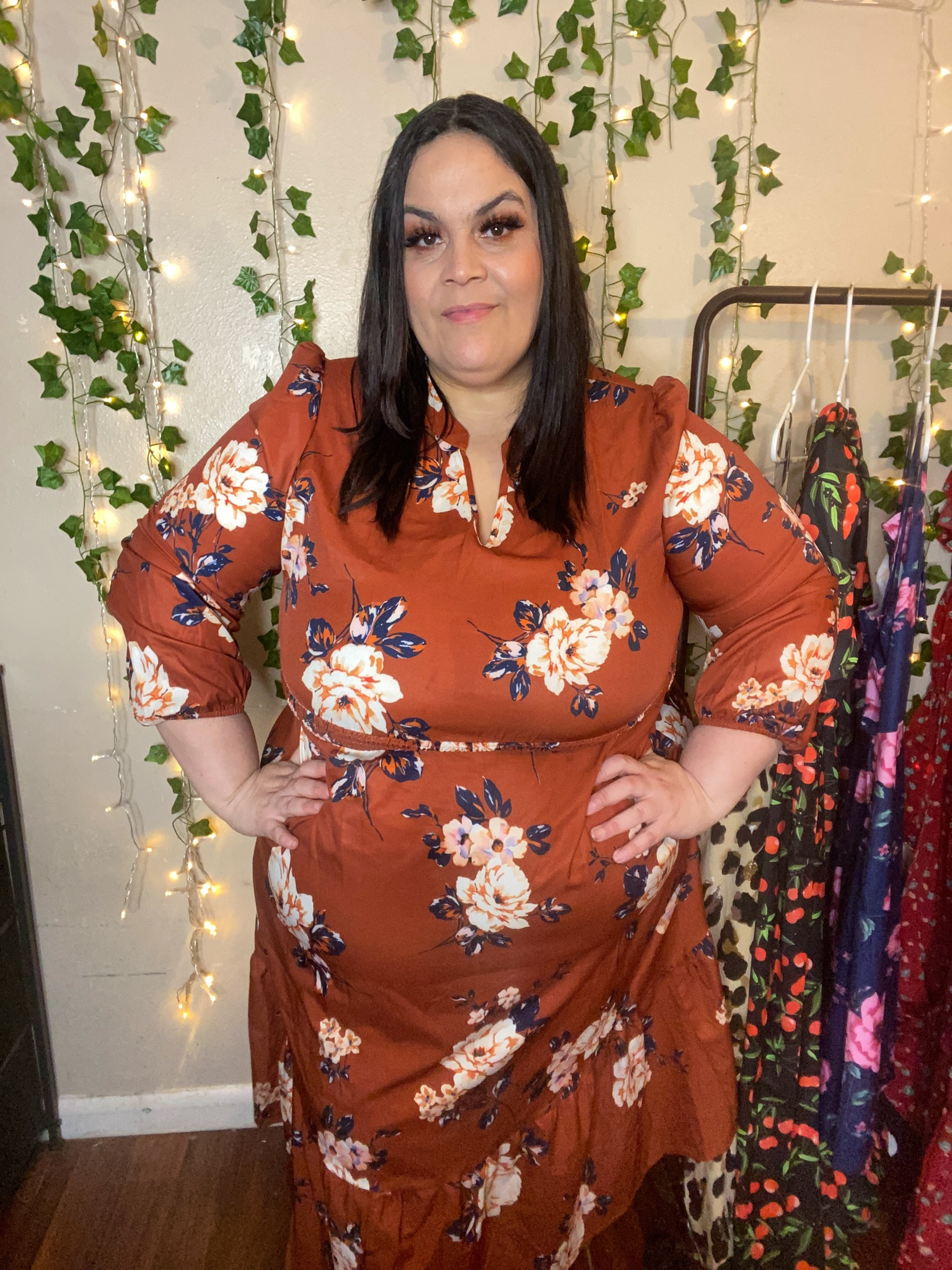 This dress is definitely giving Fall and Thanksgiving vibes. 🍂🍁 #plussize #Falloutfits #bloomchic 

#LTKPlusSize