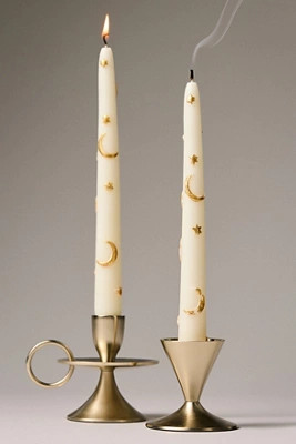 Mystic Icon Taper Candles, Set of 2: Star & Moon Edition | Anthropologie (US)