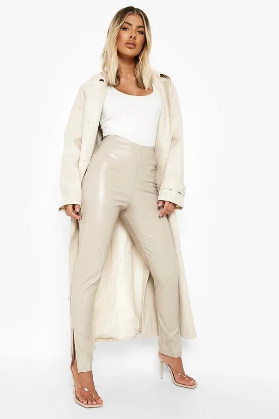 Matte Leather Look Stretch Leggings | Boohoo.com (US & CA)