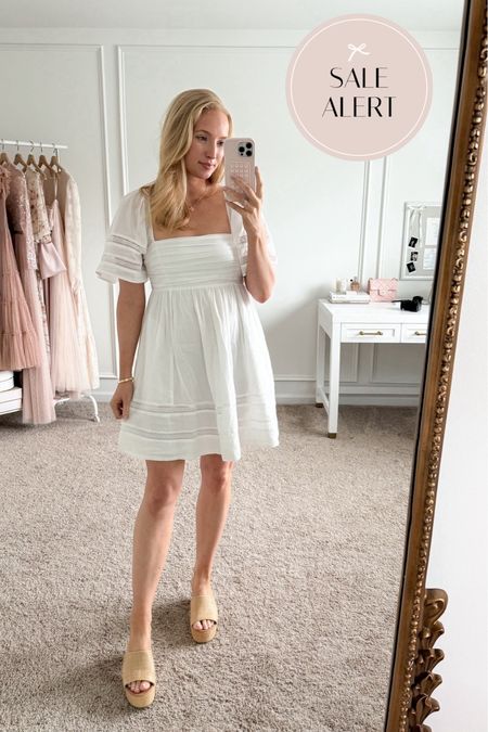 This little white dress from Abercrombie is currently on sale! It’s the perfect spring dress and is giving me all the bridal vibes! I have it paired with these cute target heels which are also on sale for Target circle week!  Wearing size small in the dress! Little white dress // spring dresses // engagement dresses // bridal shower dresses // bachelorette dresses // rehearsal dinner dresses // event dresses // target circle week // target finds // target shoes // Abercrombie fashion 

#LTKstyletip #LTKSeasonal #LTKxTarget