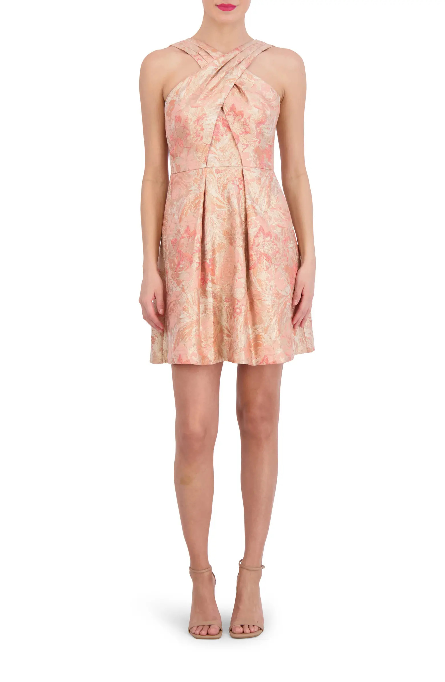 Floral Jacquard Fit & Flare Minidress | Nordstrom