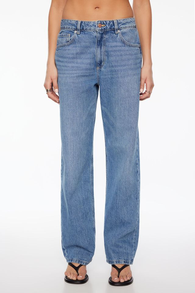 Mika Relaxed Straight Mid Rise Jeans | Dynamite Clothing