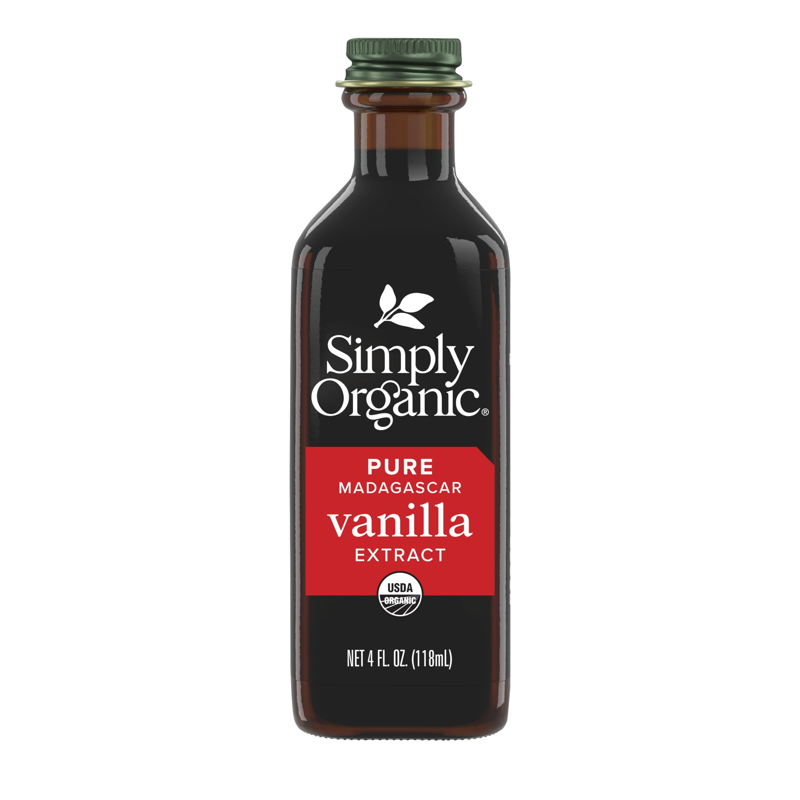 Simply Organic Pure Madagascar Vanilla Extract, 4-Ounce Glass Jar, Certified Organic, Gluten-Free... | Amazon (US)