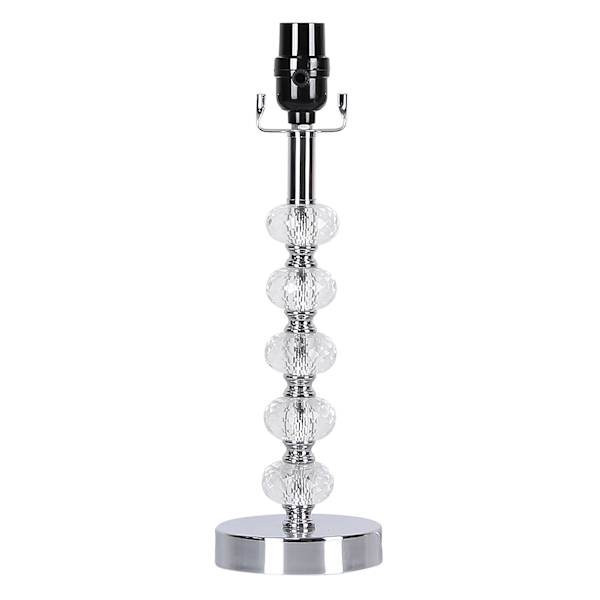 Chrome Crystal Accent Small Lamp Base, 15", Clear, Metal, sold by At Home | At Home