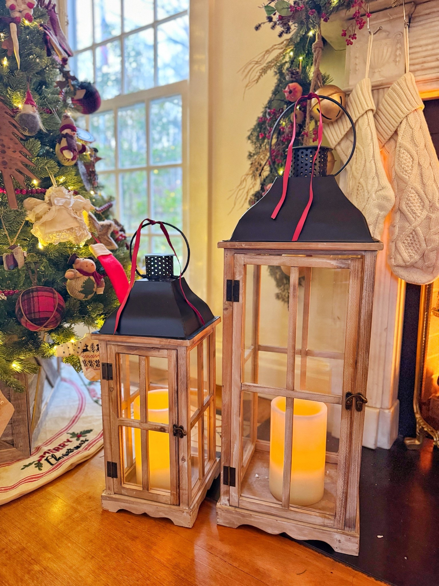 The prettiest floor lanterns! They come in a pair 🎄

#LTKHome #LTKSeasonal