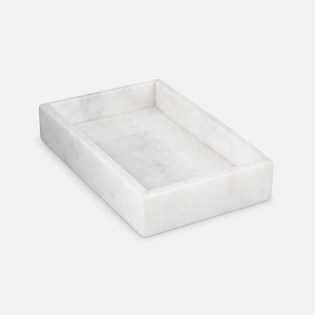 Bey-Berk Atticus White Marble Shallow Towel Tray, 1.125 in Interior Depth, Decorative Vanity or Guest Towel Holder | Amazon (US)