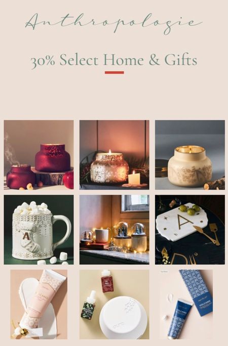 30% Select Home & Unique Gifts for a limited time at Anthropologie• The marked down prices will show up once you click on a linked product and are on their website•no code needed.
So many great gifting options & everything Blue Capri is apart of the sale-my favorite candles EVER! 
Now is the time to stock up & get your holiday shopping started or finished *early* 😊😚😉  #ltkgiftguide #holidayshopping #holidaydecor 

#LTKHoliday #LTKhome