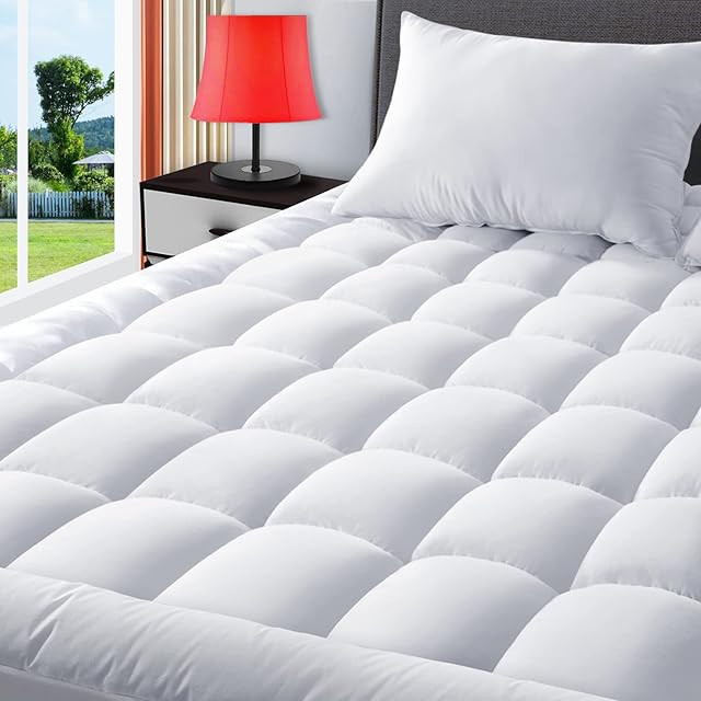 Amazon.com: EASELAND King Size Mattress Pad Pillow Top Mattress Cover Quilted Fitted Mattress Protec | Amazon (US)