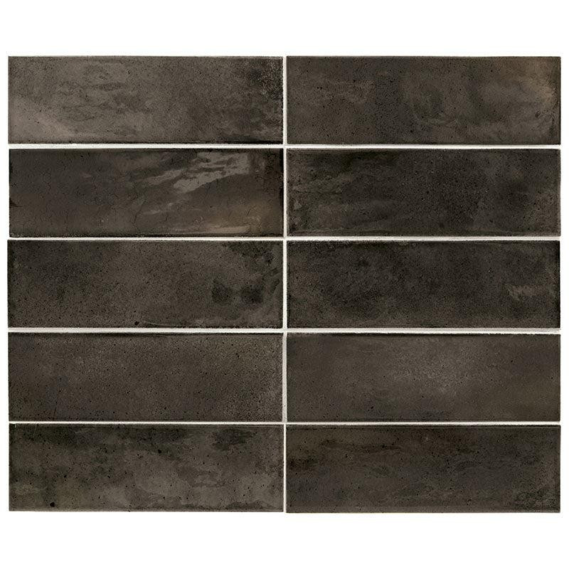Luna Black 2.5x8 Ceramic Subway Tile | Tile Club