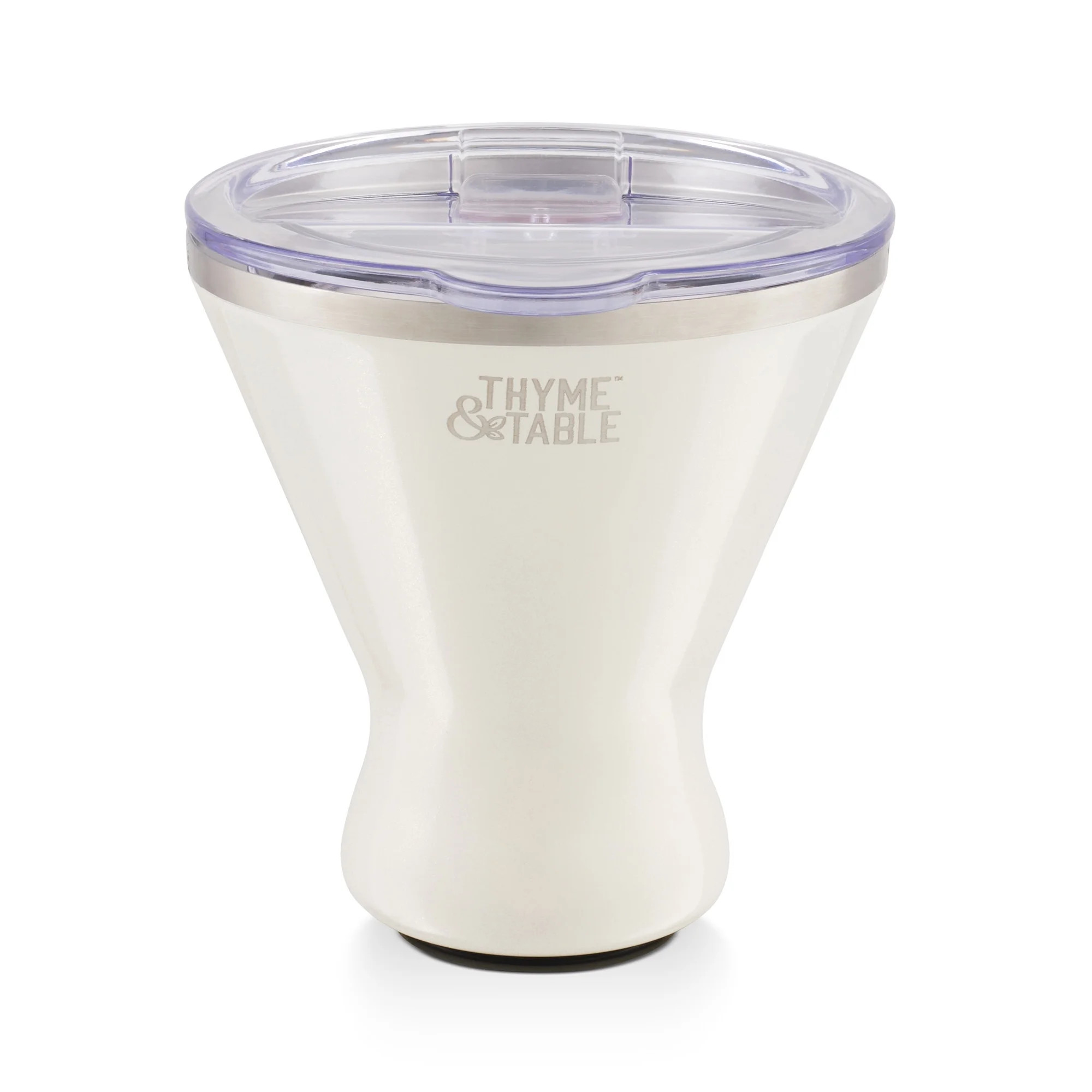 Thyme & Table 9oz Stainless Steel Martini Tumbler with Push Lid, White | Walmart (US)