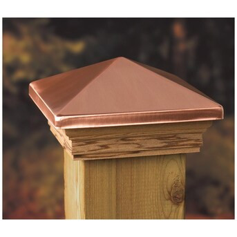 Deckorators 4-in x 4-in Victoria High Point Copper Plastic Pine Deck Post Cap | Lowe's