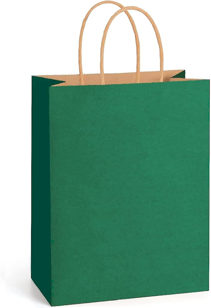 SIMPLECOOL 25pcs Medium Paper Gift Bags with Handles 8.2x4.3x10.6 in. Favor Bags Goodie Bag Bulk ... | Amazon (US)