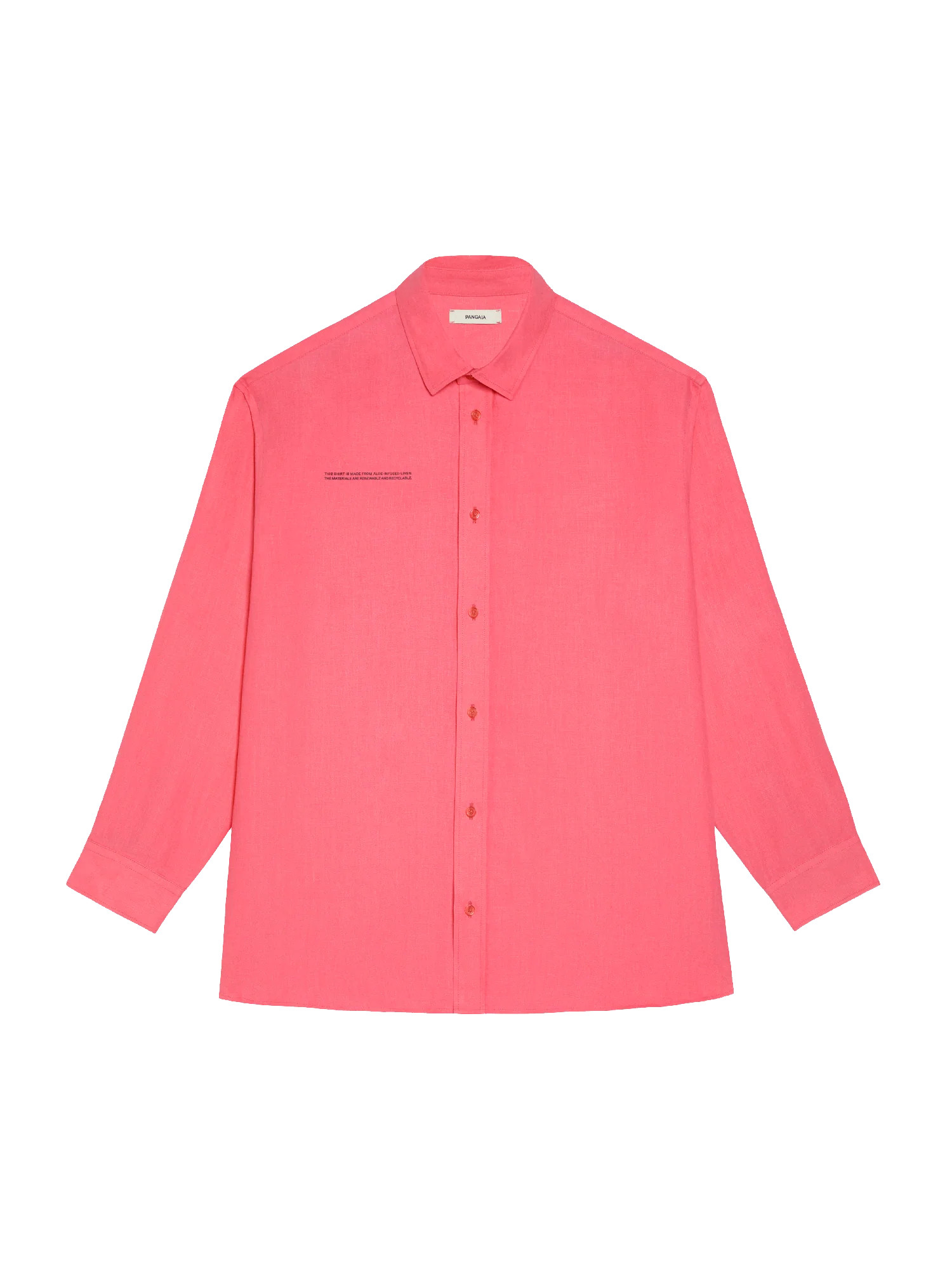 Aloe Linen Collared Long Sleeve Shirt - Lotus Pink - Pangaia | The Pangaia (EU, UK, AUS)