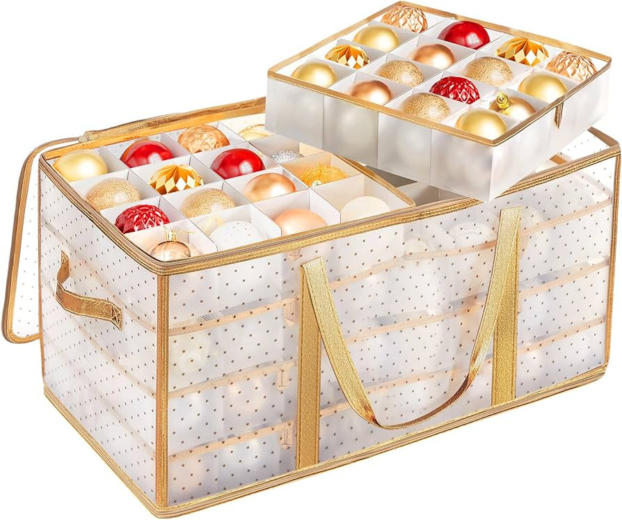 SONGMICS Aufbewahrungsbox für Weihnachtskugeln, Weihnachtskugeln Aufbewahrung, 128 Fächer je 8 ... | Amazon (DE)