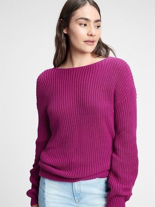 Ribbed Crossback Crewneck Sweater | Gap Factory