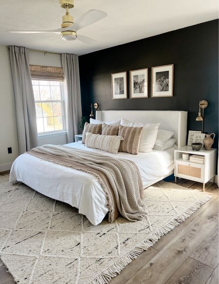 How stunning is this rug in the bedroom I designed for my best friend? I love the texture and the flecks of color that being in the moodiness from the wall while keeping the rest of the room light and bright. 

#LTKFind #LTKhome