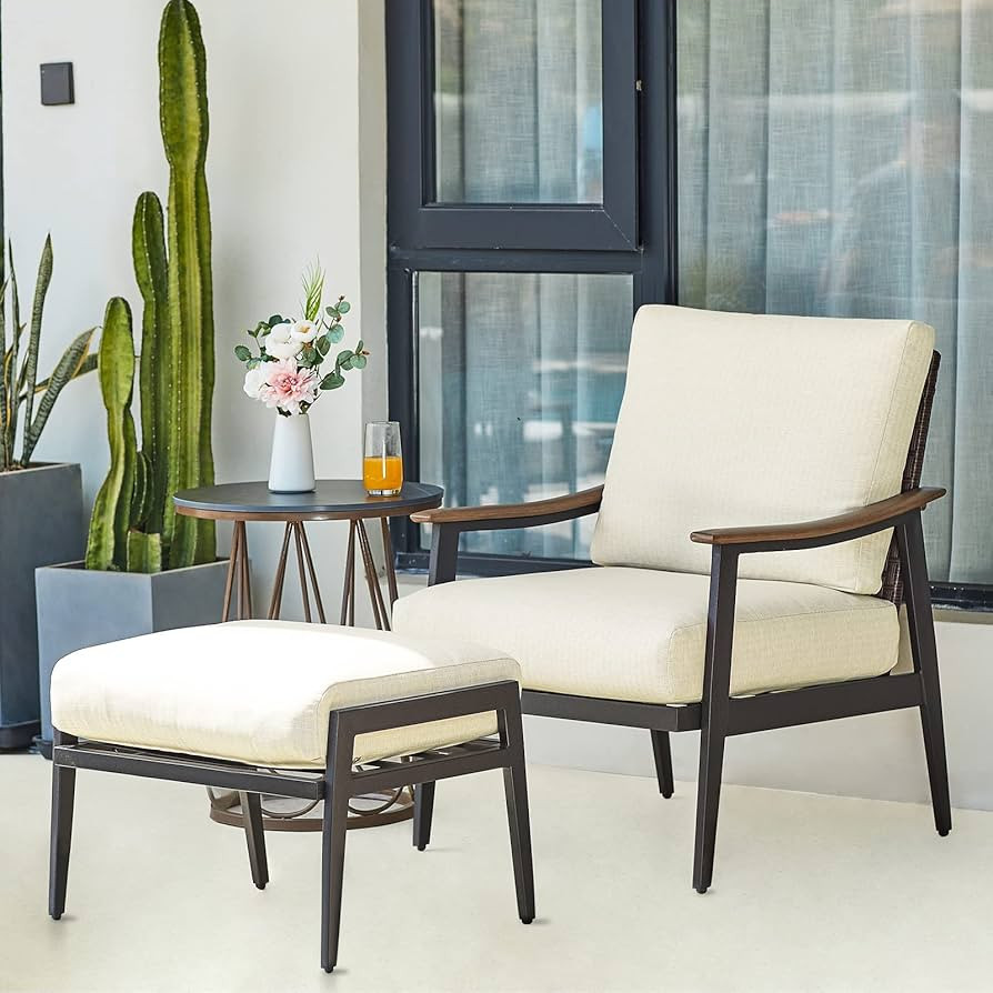 NATURAL EXPRESSIONS Patio Furniture, Outdoor Furniture Patio Chair Sofa Metal Outdoor Chair with ... | Amazon (US)