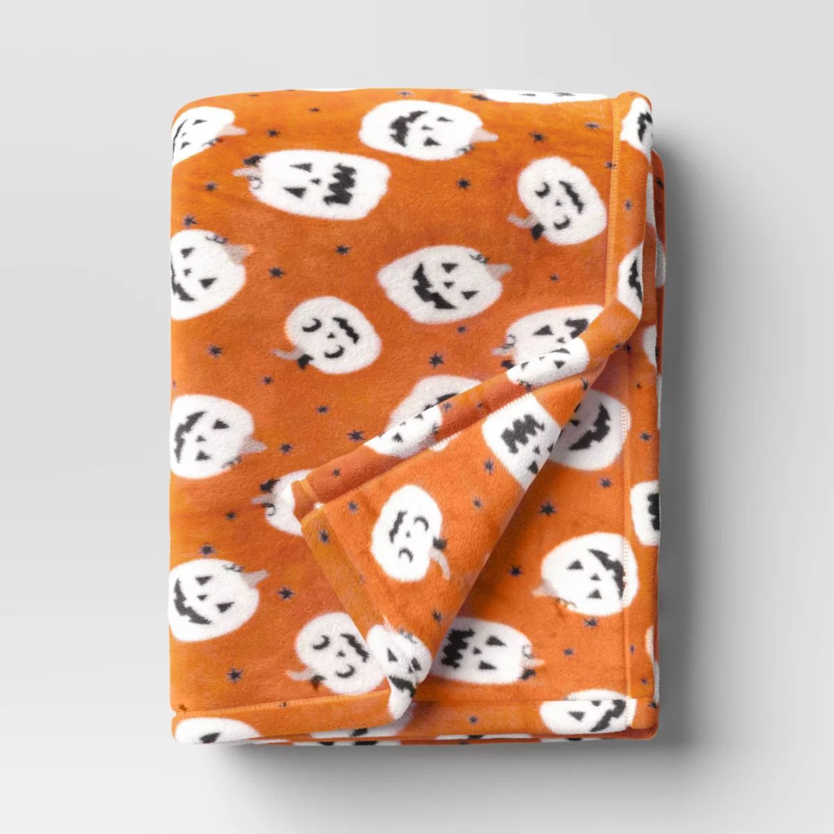 Halloween Pumpkin Throw Blanket Orange - Hyde & EEK! Boutique™: Lightweight Knitted Polyester, ... | Target